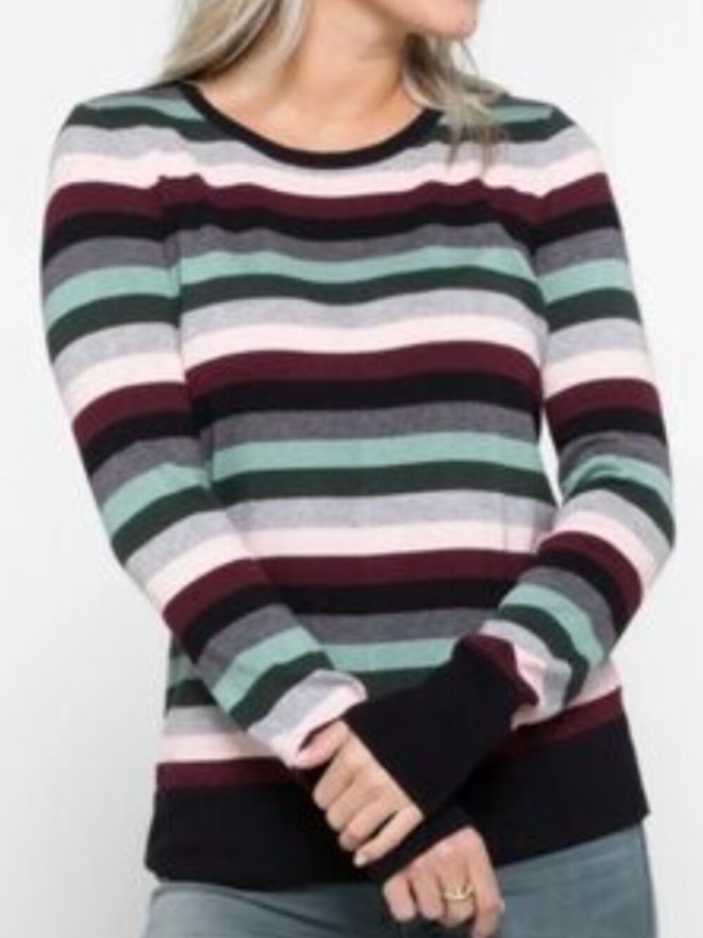 🍂Vince Camuto - Striped Crewneck Sweater